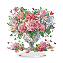 Load image into Gallery viewer, Acrylic Rose Vase Diamond Painting Desktop Decorations for Office Desktop Decor