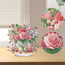 Load image into Gallery viewer, Acrylic Rose Vase Diamond Painting Desktop Decorations for Office Desktop Decor