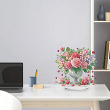 Load image into Gallery viewer, Acrylic Rose Vase Diamond Painting Desktop Decorations for Office Desktop Decor
