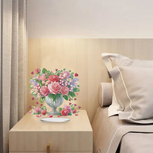 Load image into Gallery viewer, Acrylic Rose Vase Diamond Painting Desktop Decorations for Office Desktop Decor
