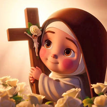 Load image into Gallery viewer, Diamond Painting - Full Round - Q version of Virgin Mary (30*30CM)