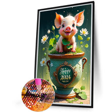 Load image into Gallery viewer, Diamond Painting - Full Round - happy piggy (40*60CM)