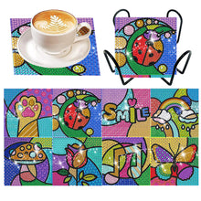 Load image into Gallery viewer, 6/8 Pcs Acrylic Summer Beach Diamond Painting Coasters with Holder Cork Pads