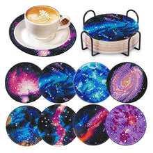 Load image into Gallery viewer, 6/8 Pcs Acrylic Summer Beach Diamond Painting Coasters with Holder Cork Pads