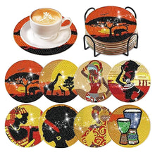 Load image into Gallery viewer, 6/8 Pcs Acrylic Summer Beach Diamond Painting Coasters with Holder Cork Pads