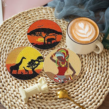 Load image into Gallery viewer, 6/8 Pcs Acrylic Summer Beach Diamond Painting Coasters with Holder Cork Pads