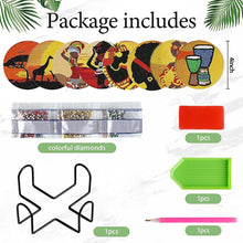 Load image into Gallery viewer, 6/8 Pcs Acrylic Summer Beach Diamond Painting Coasters with Holder Cork Pads