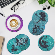Load image into Gallery viewer, 6/8 Pcs Acrylic Summer Beach Diamond Painting Coasters with Holder Cork Pads