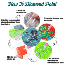 Load image into Gallery viewer, 6/8 Pcs Acrylic Summer Beach Diamond Painting Coasters with Holder Cork Pads
