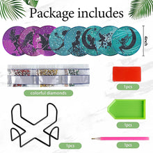 Load image into Gallery viewer, 6/8 Pcs Acrylic Summer Beach Diamond Painting Coasters with Holder Cork Pads