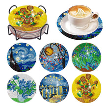 Load image into Gallery viewer, 6/8 Pcs Acrylic Summer Beach Diamond Painting Coasters with Holder Cork Pads