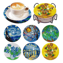 Load image into Gallery viewer, 6/8 Pcs Acrylic Summer Beach Diamond Painting Coasters with Holder Cork Pads