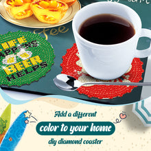 Load image into Gallery viewer, 6/8 Pcs Acrylic Summer Beach Diamond Painting Coasters with Holder Cork Pads