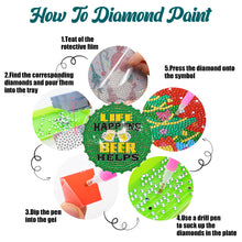 Load image into Gallery viewer, 6/8 Pcs Acrylic Summer Beach Diamond Painting Coasters with Holder Cork Pads