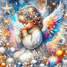 Load image into Gallery viewer, AB Diamond Painting - Full Round - Colorful feather praying girl (30*30CM)