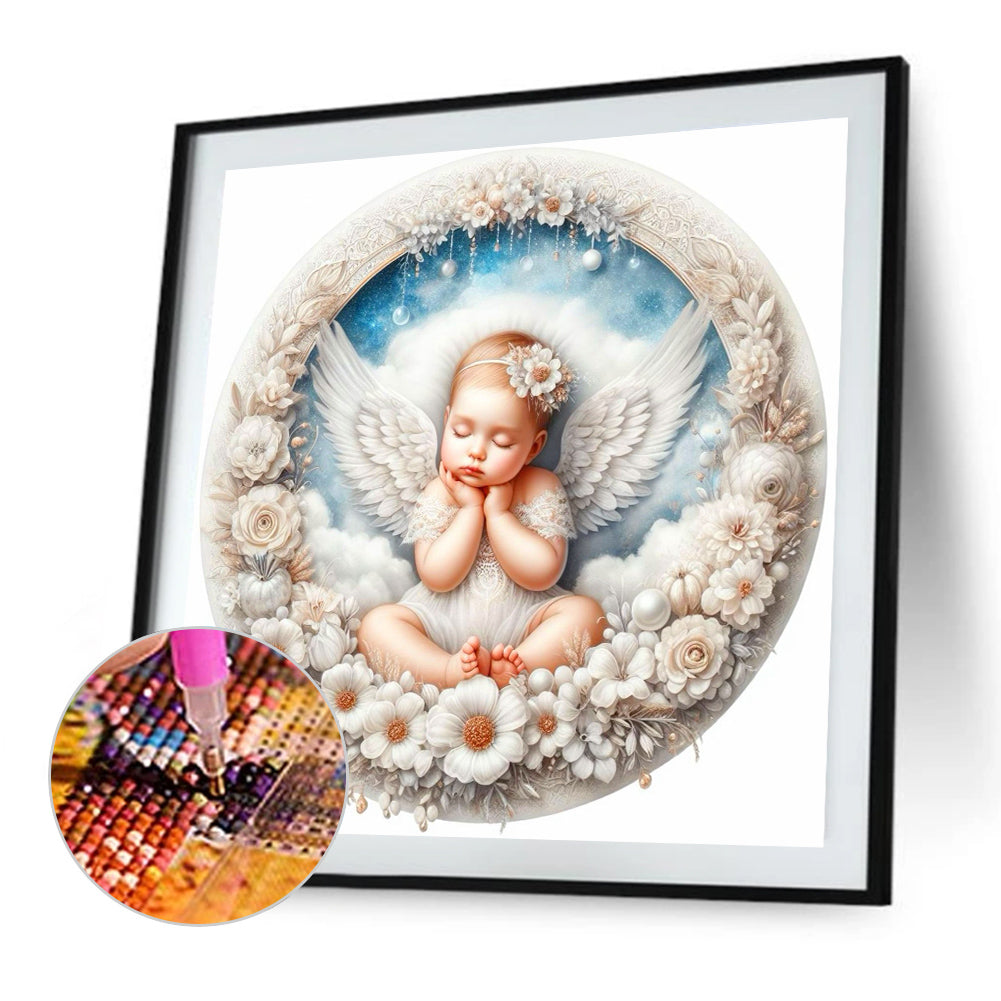 AB Diamond Painting - Full Round - dozing angel (30*30CM)