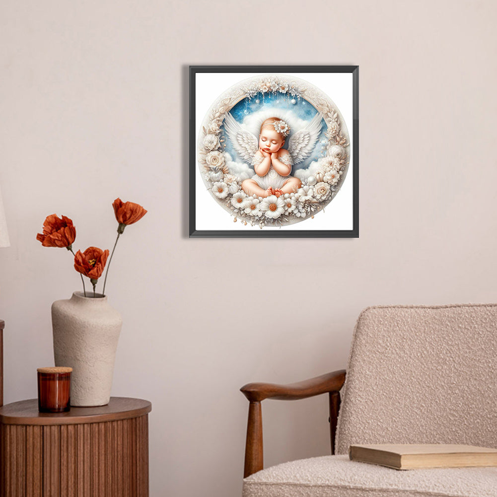 AB Diamond Painting - Full Round - dozing angel (30*30CM)