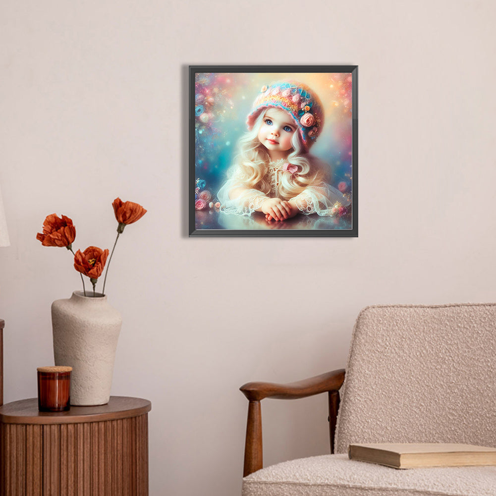AB Diamond Painting - Full Round - thinking girl (30*30CM)