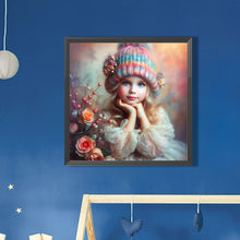 Load image into Gallery viewer, AB Diamond Painting - Full Round - girl looking at camera (30*30CM)