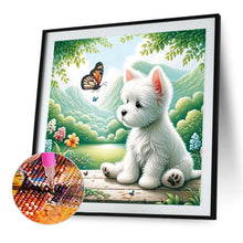 Load image into Gallery viewer, AB Diamond Painting - Full Round - Dog and Butterfly (30*30CM)
