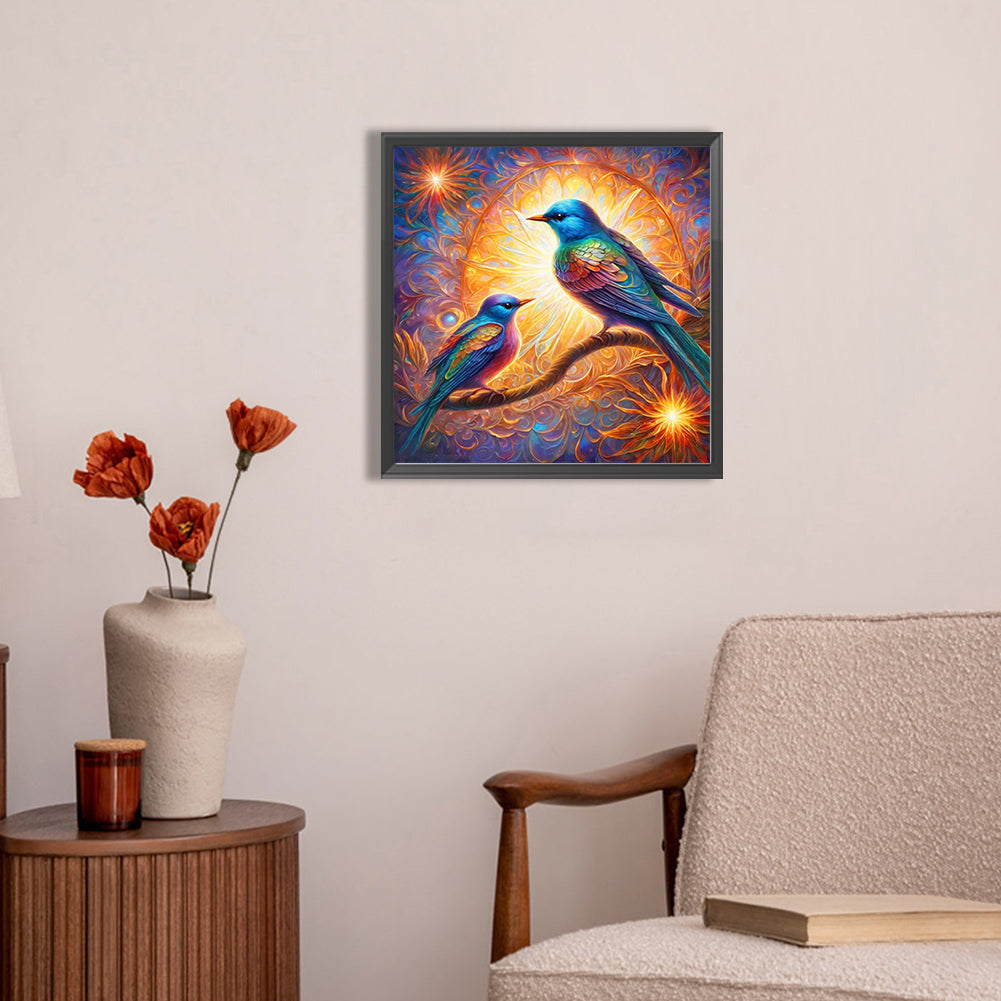 AB Diamond Painting - Full Round - two little birds (30*30CM)