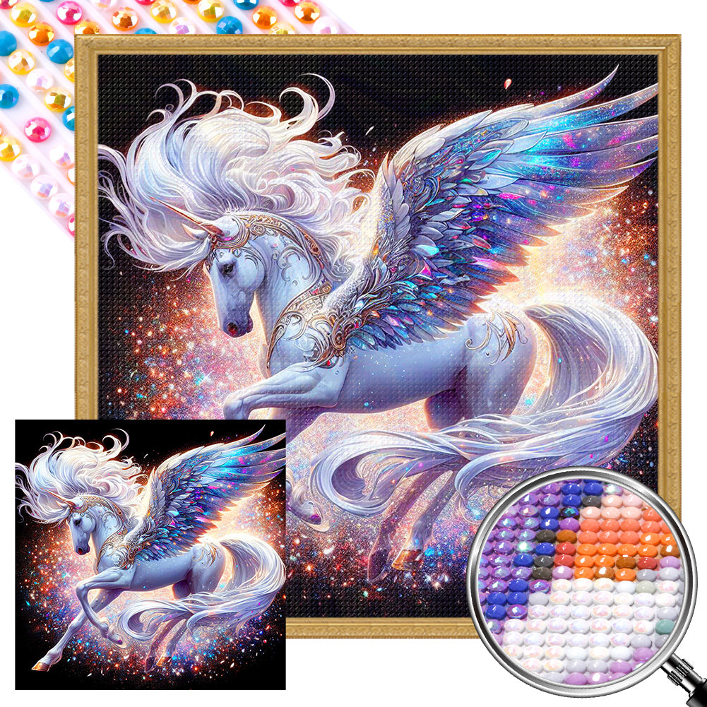 AB Diamond Painting - Full Round - unicorn (30*30CM)