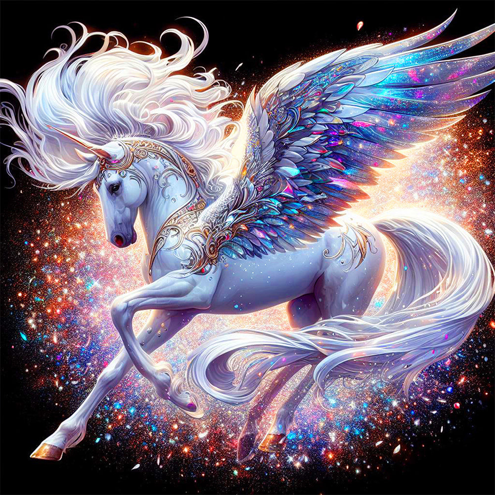 AB Diamond Painting - Full Round - unicorn (30*30CM)