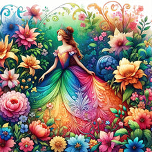 Load image into Gallery viewer, AB Diamond Painting - Full Round - Fairy Tale¡¤Girl and Flowers (30*30CM)