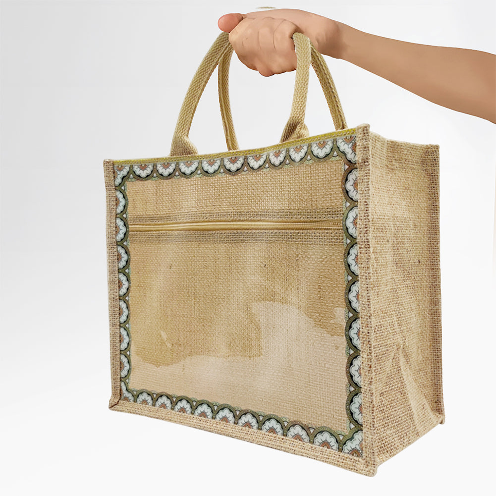 Linen Tote Bags Waterproof Daily Utility Bag for Grocery/School/Travel/Study/Gym