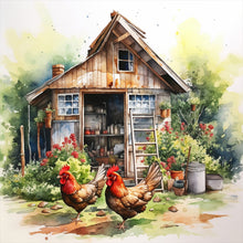 Load image into Gallery viewer, Diamond Painting - Full Round - farm chicken (30*30CM)