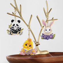 Load image into Gallery viewer, 5 Pcs Double Sided Diamond Painting Keychain for Beginners Adult(Animal Reading)