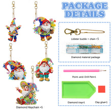 Load image into Gallery viewer, 5 Pcs Double Sided Diamond Painting Keychain for Beginners Adults (Garden Gnome)