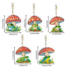 Load image into Gallery viewer, 5 Pcs Double Sided Diamond Painting Keychain for Beginners Adult (Mushroom Frog)