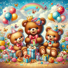 Load image into Gallery viewer, Diamond Painting - Full Round - bear receiving gifts (40*40CM)