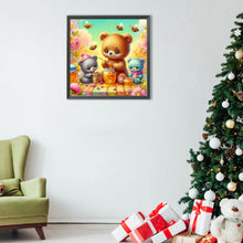 Load image into Gallery viewer, Diamond Painting - Full Round - Little bear sharing honey (40*40CM)