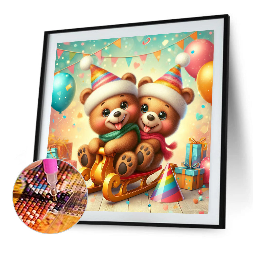 Diamond Painting - Full Round - playing bear (40*40CM)