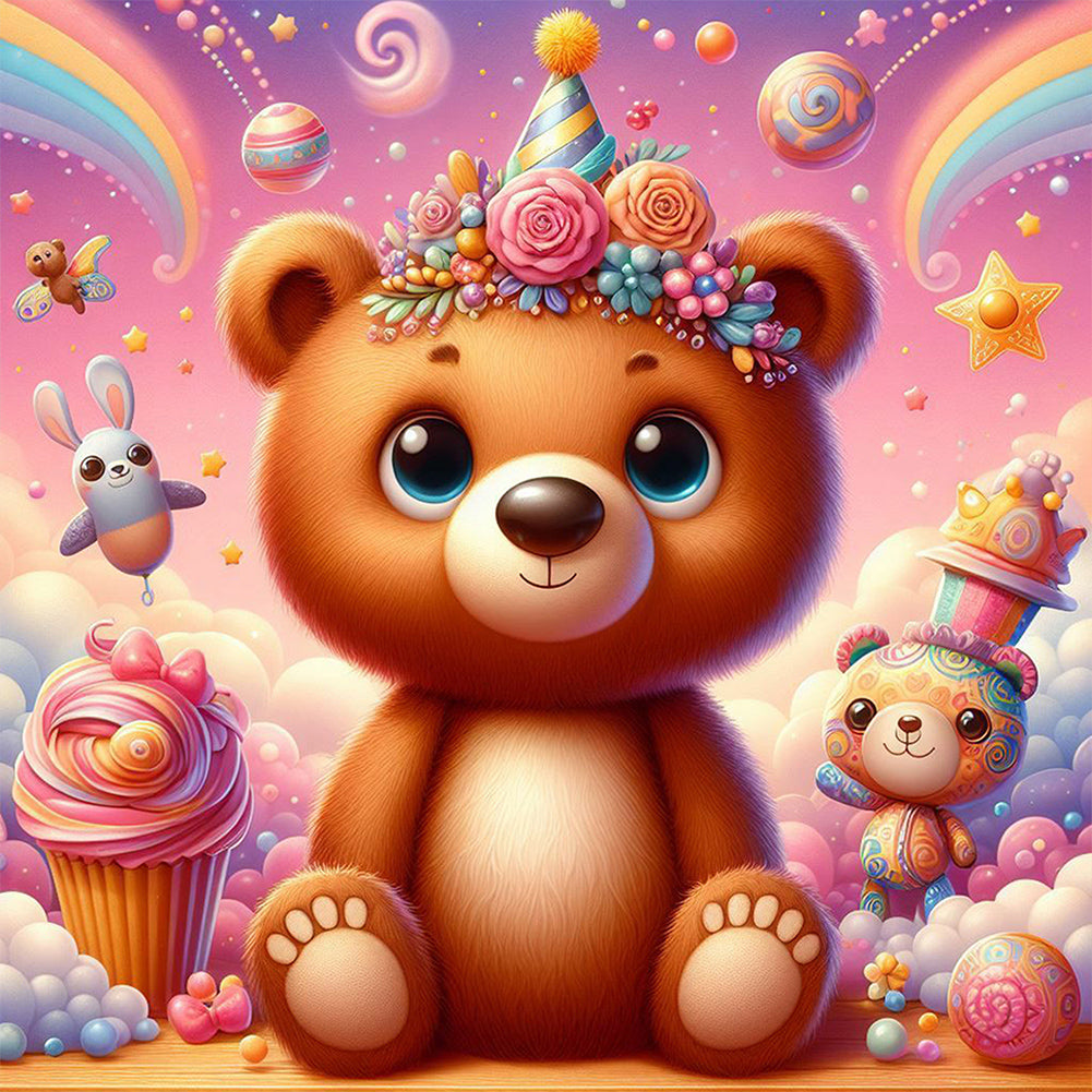 Diamond Painting - Full Round - Surprised bear (40*40CM)