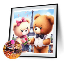Load image into Gallery viewer, Diamond Painting - Full Round - Couple bears and Eiffel Tower (40*40CM)
