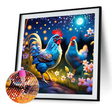Load image into Gallery viewer, Diamond Painting - Full Round - blue rooster (40*40CM)