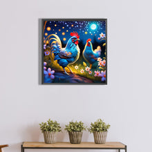 Load image into Gallery viewer, Diamond Painting - Full Round - blue rooster (40*40CM)