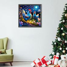Load image into Gallery viewer, Diamond Painting - Full Round - blue rooster (40*40CM)
