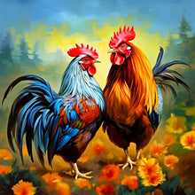 Load image into Gallery viewer, Diamond Painting - Full Round - two roosters (40*40CM)