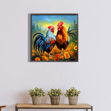 Load image into Gallery viewer, Diamond Painting - Full Round - two roosters (40*40CM)