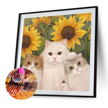 Load image into Gallery viewer, AB Diamond Painting - Full Round - Sunflower and cat (40*40CM)