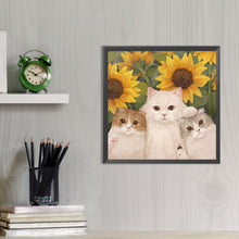 Load image into Gallery viewer, AB Diamond Painting - Full Round - Sunflower and cat (40*40CM)