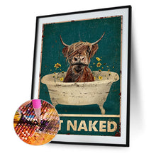 Load image into Gallery viewer, Diamond Painting - Full Round - Highland cattle calligraphy and painting (30*40CM)