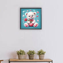 Load image into Gallery viewer, Diamond Painting - Full Round - Rose Bear¡¤Blue (30*30CM)