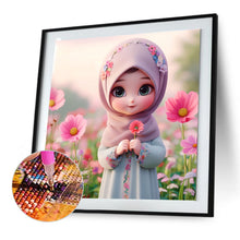 Load image into Gallery viewer, Diamond Painting - Full Round - girl and flower (30*30CM)