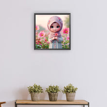 Load image into Gallery viewer, Diamond Painting - Full Round - girl and flower (30*30CM)