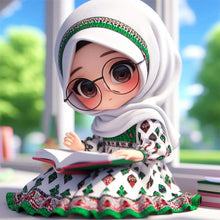 Load image into Gallery viewer, Diamond Painting - Full Round - girl and book (30*30CM)